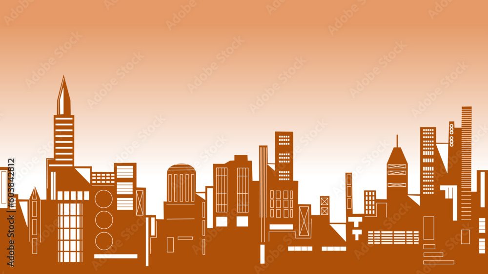 Editable vector illustration of a generic city skyline
