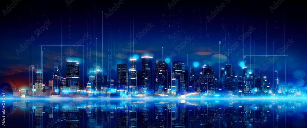 Future Olympic city, technology metropolis blue skyline background wallpaper. Generative Ai Illustration.
Future Olympic city, technology metropolis blue skyline background wallpaper. Generative Ai Illustration.