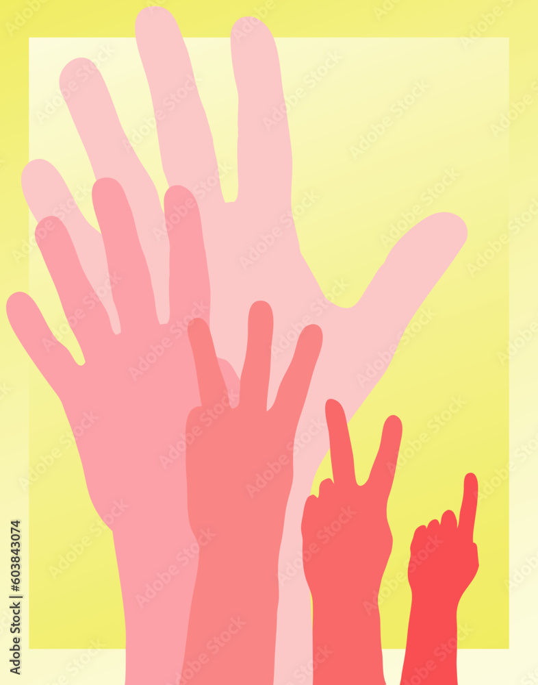 Vector illustration of hands counting down Vector illustration of hands counting down