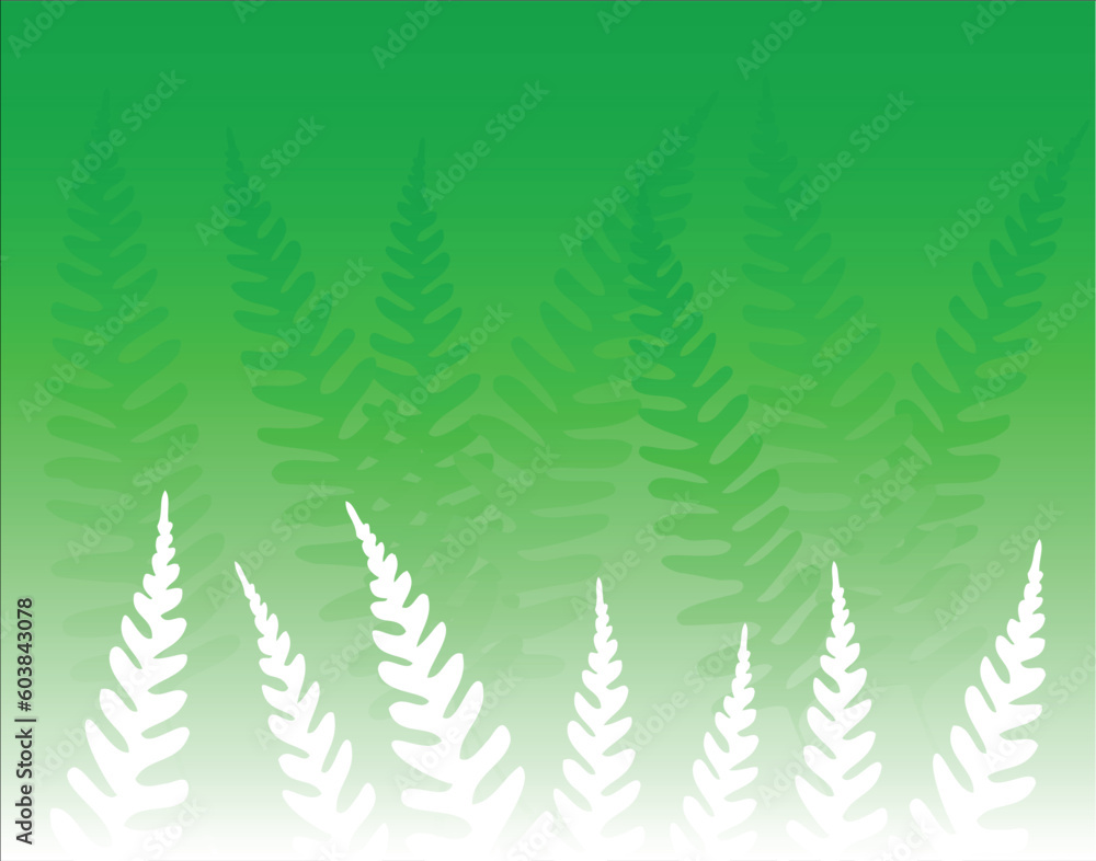 Vector background of green fern leaves