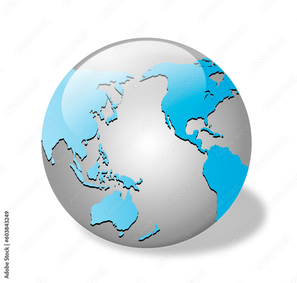 World map and globe isolated on white background World map and globe isolated on white background