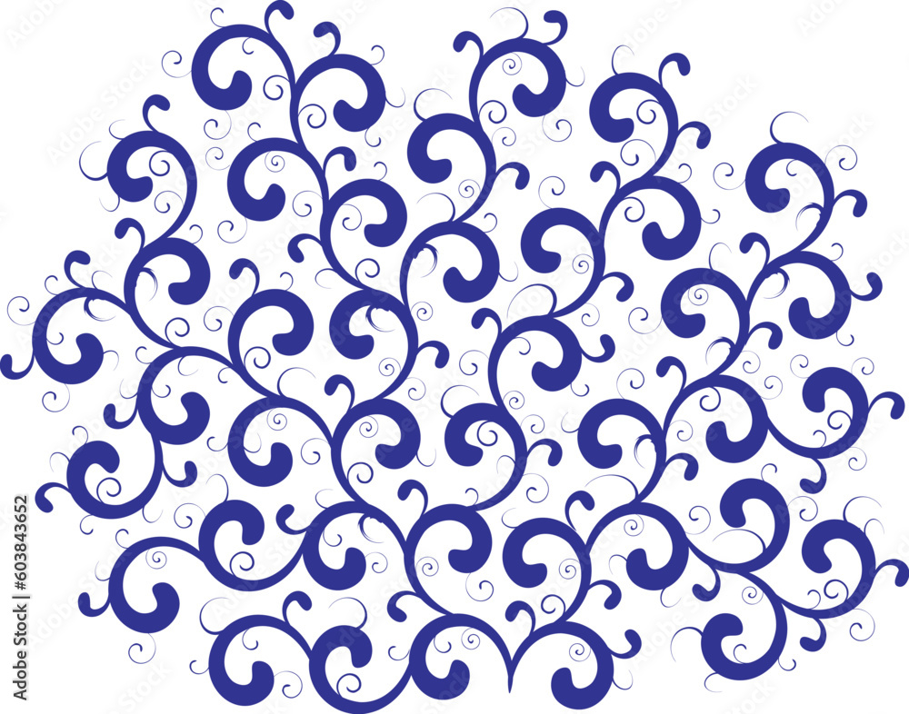 Abstract vector design of a curly tree form Abstract vector design of a curly tree form