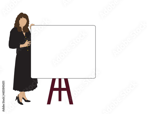 Business woman at demo board durning a meeting