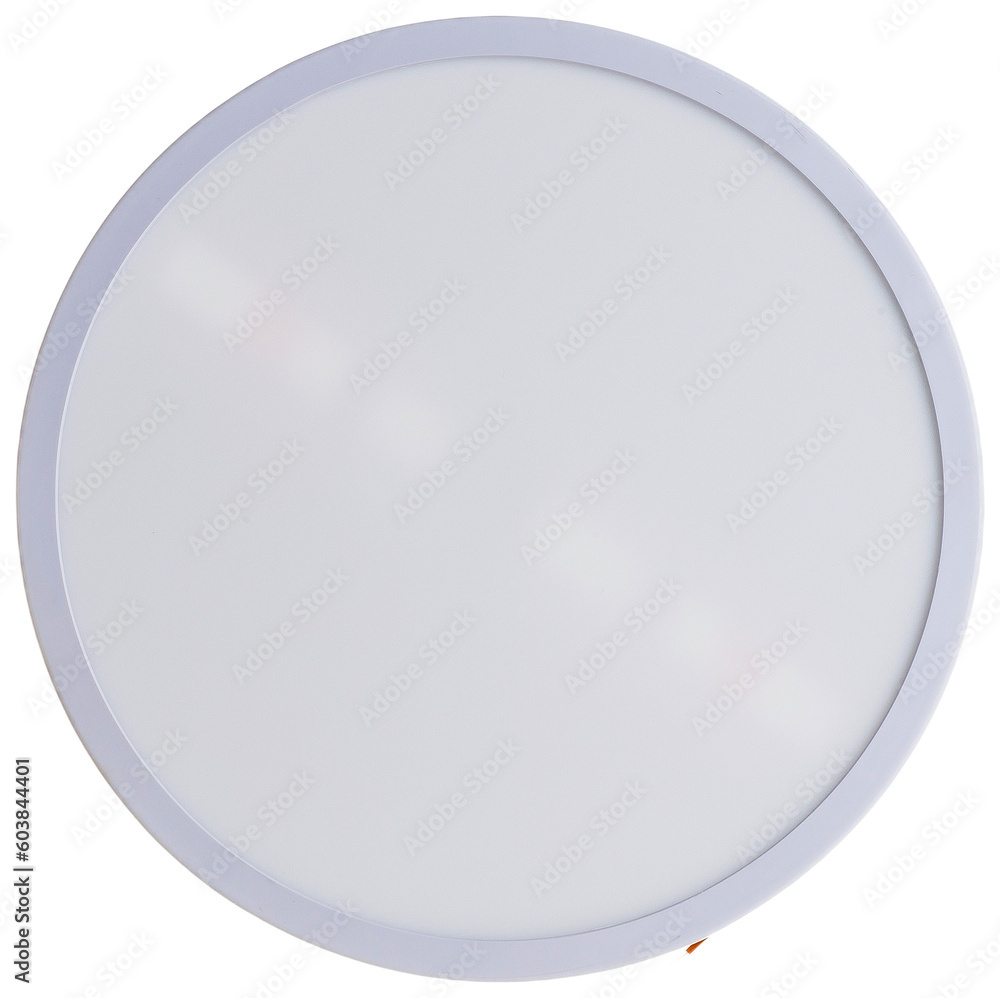 round recessed ceiling spotlight on a white background