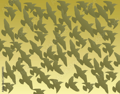 Vector background of a flock of birds
