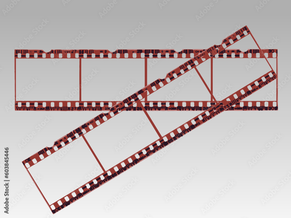 Old style film strip (Transparent Vector format so they can be overlaid on other images)