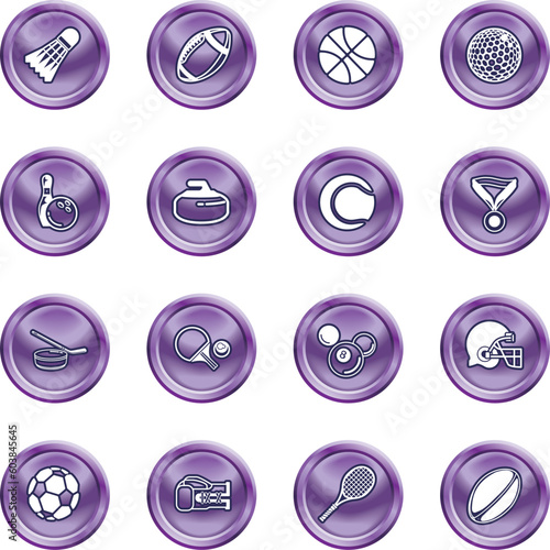 series of icons or design elements relating to sports