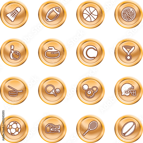 series of icons or design elements relating to sports