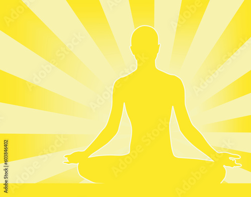 Abstract vector illustration of person meditating Buddha-esque