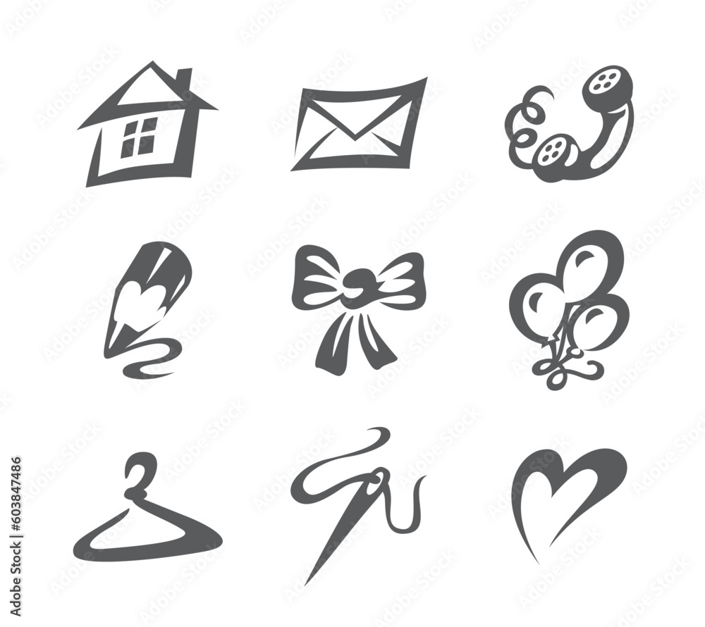 icons set home holiday over white background