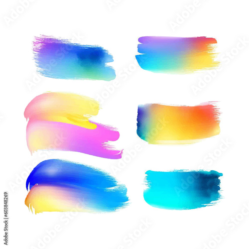 Colorful abstract brush strokes on white background. Vector Illustration