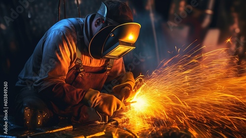 A welder welding metal