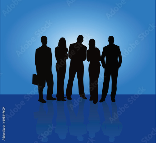Business Team - Vector silhouette illustration