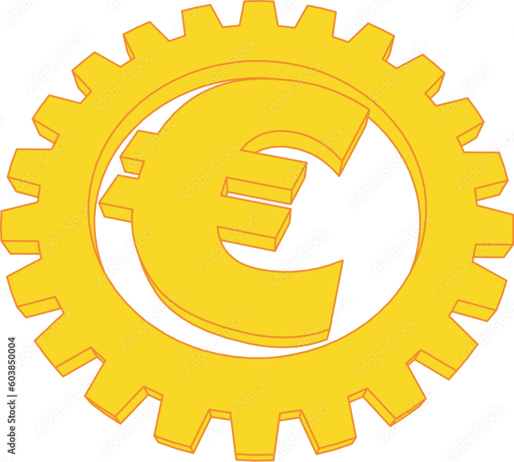 euro sign and gear wheel - vektor illustration euro sign and gear wheel - vektor illustration