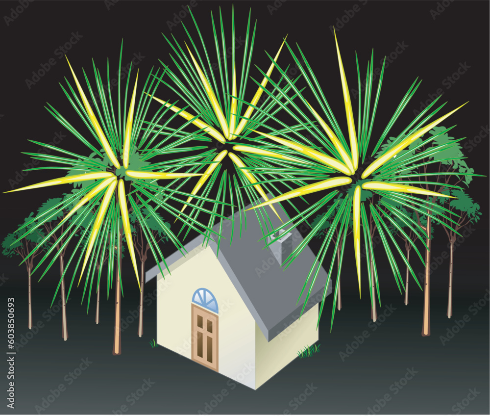 Fotografie Illustration of Fireworks - Vector