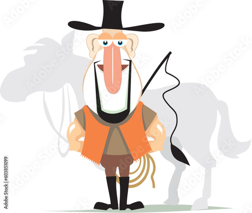 A jockey is  standing near a horse