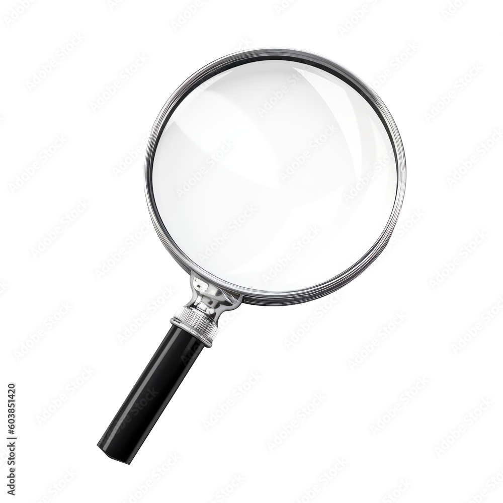 Magnifying glass isolated on white, transparent background, PNG, ai Magnifying glass isolated on white, transparent background, PNG, ai