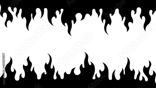 Black fire flames in tribal style for backgrouund and vehicle decoration design vector illustration