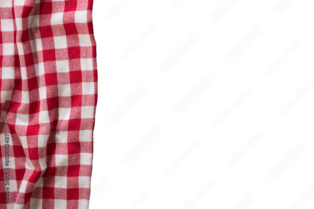Part of checkered napkin, untucked with transparencies, PNG format Part of checkered napkin, untucked with transparencies, PNG format