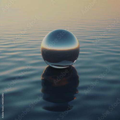 Generative AI illustration depicts the power of stillness and mental health through the practice of meditation. Embrace serenity  balance  and resilience as you navigate the vast ocean of existence. 