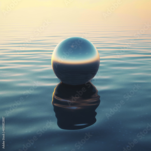 Generative AI illustration depicts the power of stillness and mental health through the practice of meditation. Embrace serenity  balance  and resilience as you navigate the vast ocean of existence. 