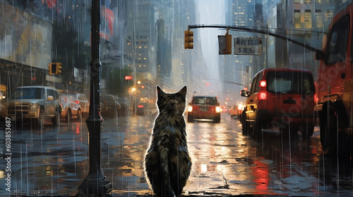 cat on street