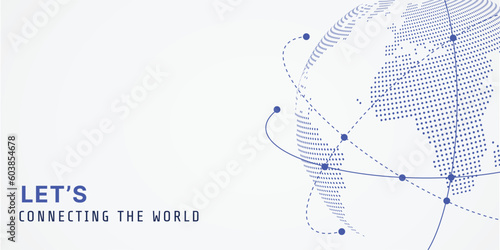 Abstract science template. Technology lines and dots connection background.
