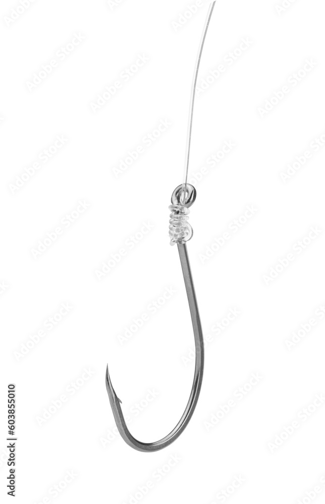 Stainless steel fishing hook isolated on white Stainless steel fishing hook isolated on white