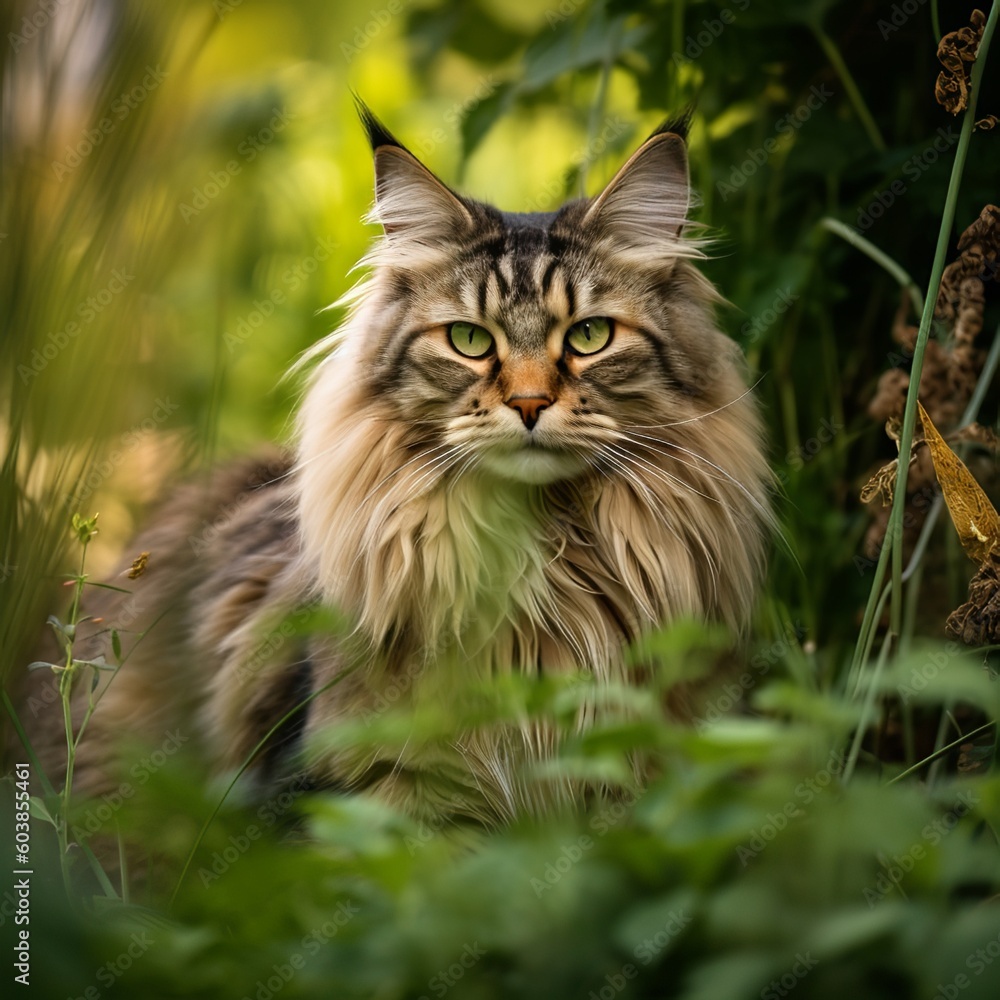Majestic Maine Coon in its Natural Habitat