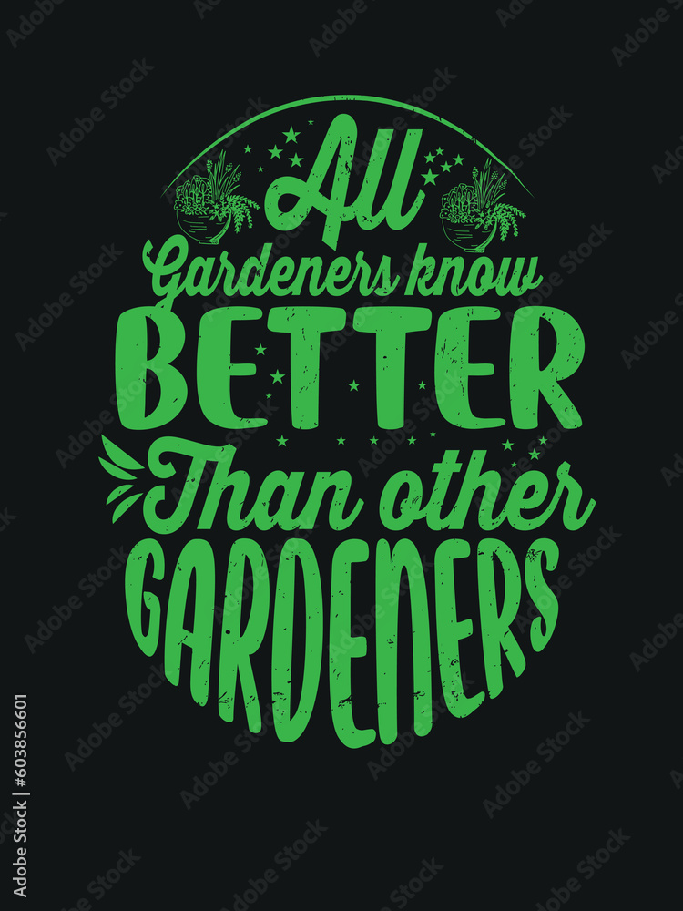 Naklejka premium garden typography t shirt design 