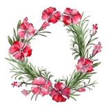 Watercolor Sweet William Dianthus Wreath
Hi

I get the ideas from nature. For the graphics an AI helps me. The processing of the images is done by me with a graphics program.