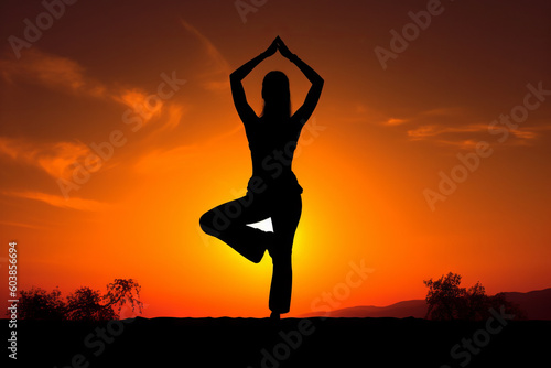 yoga against a sunset