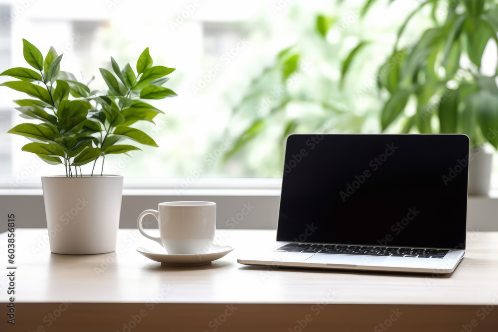 Coffee in front of a laptop. Coffee in front of a laptop.