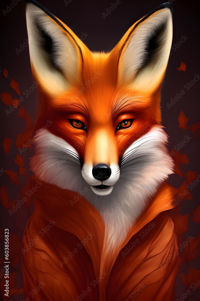 Obraz premium red fox vulpes, generative ai