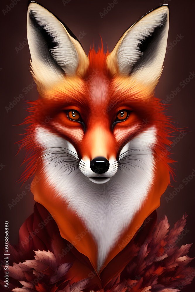Fototapeta premium red fox vulpes, generative ai