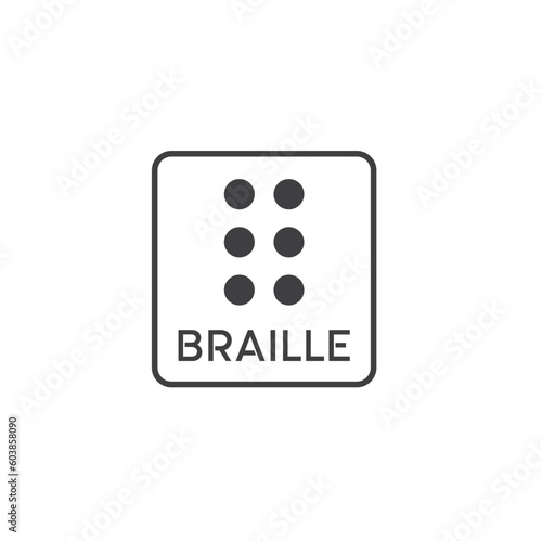 illustration of braille, braille reading, vector art. © iconation