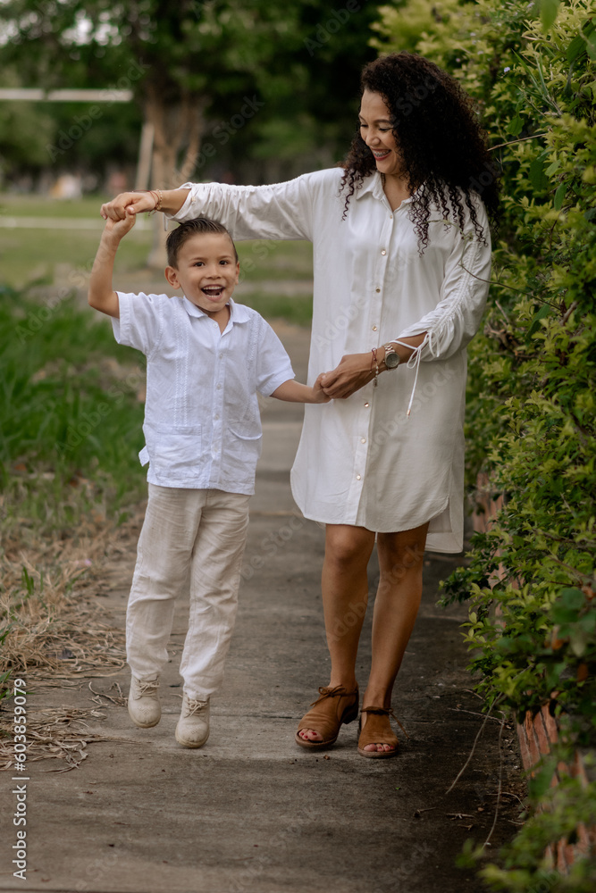 mom and son sharing a wonderful afternoon