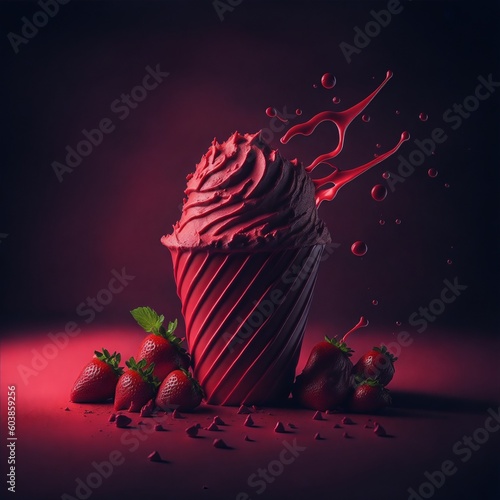 Fototapeta Strawberry ice cream 