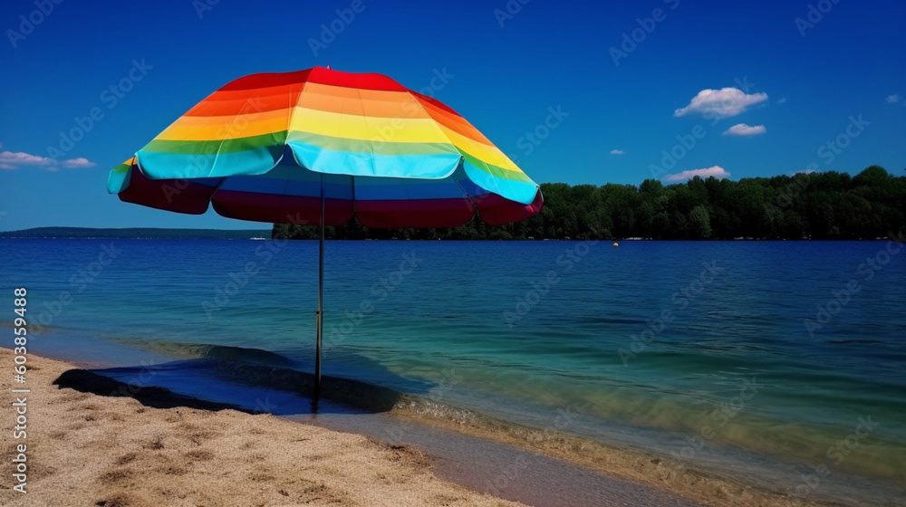 beach umbrella and sky in summer