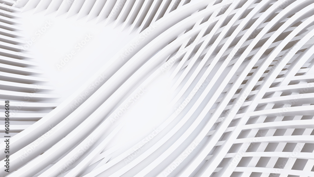 custom made wallpaper toronto digitalAbstract Curved Shapes. White Circular Background.
