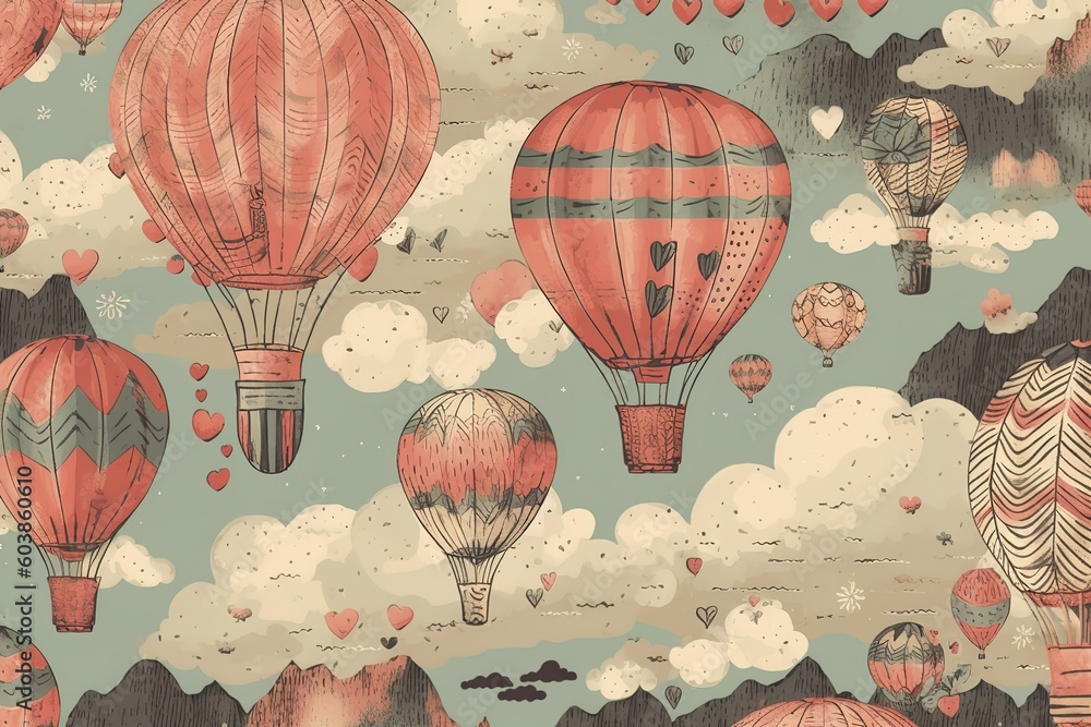 Fototapeta Painted Hot Air Balloon Inspirations