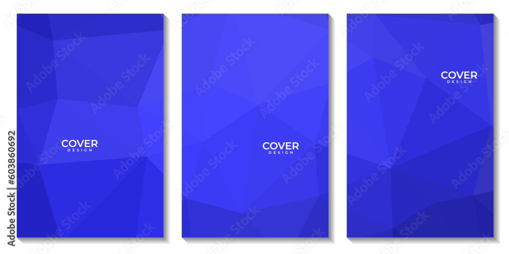 flyers template with abstract geometric blue gradient background for business