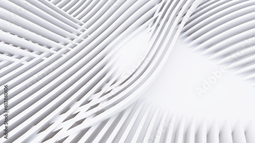 Fototapeta Naklejka Na Ścianę i Meble -  Abstract Curved Shapes. White Circular Background.