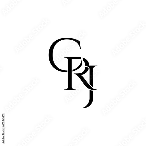 crj typography letter monogram logo design