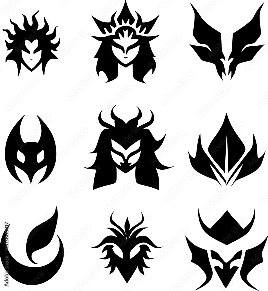 black evil head icon black evil head icon