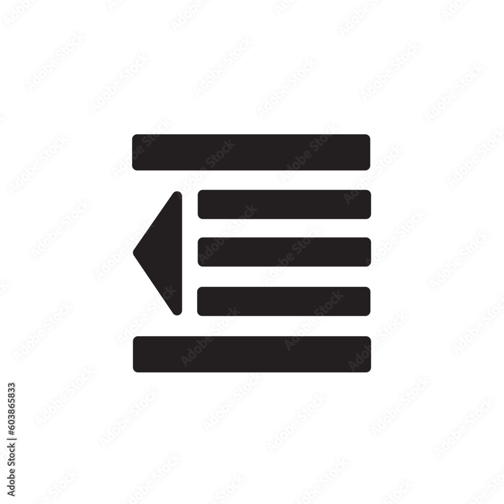 Arrow Dedent Editor Icon