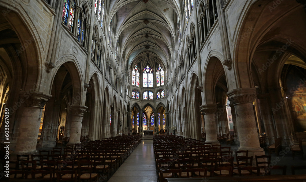 General view of Saint-Severin church - Paris, France