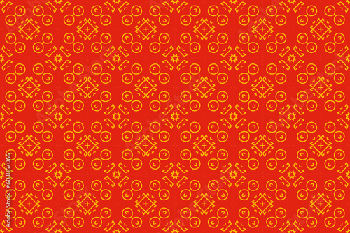 Beautiful wrapping paper in seamless pattern design isolated on red background.  © Dodoodle