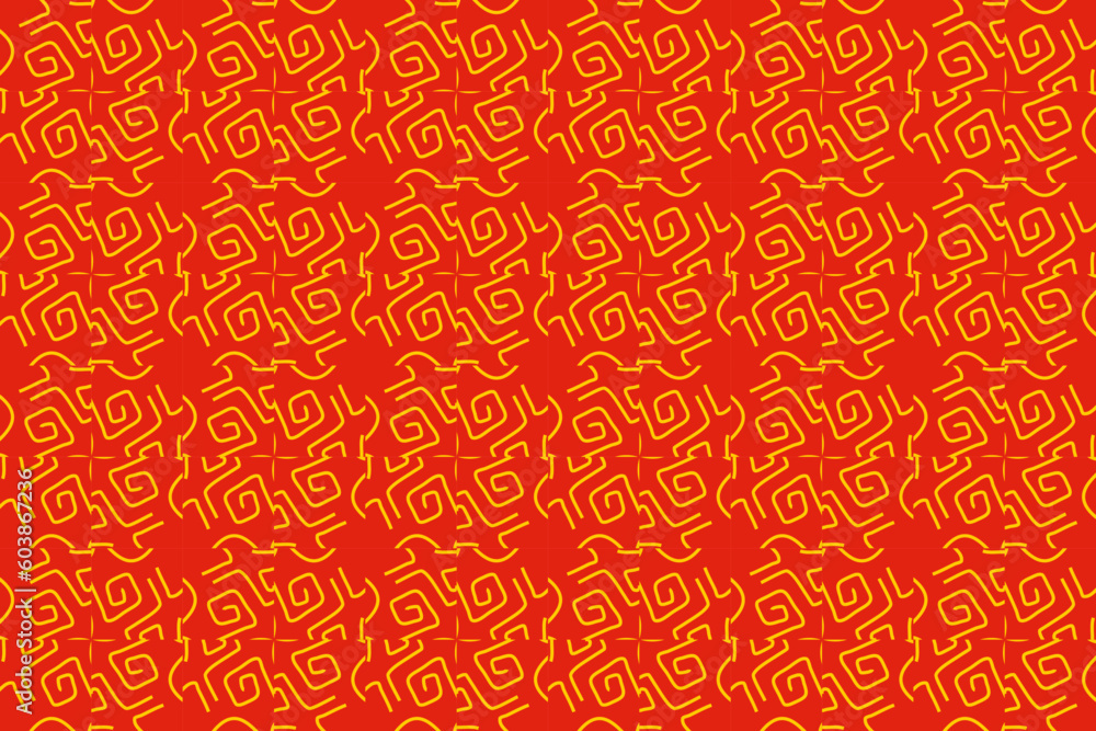 Seamless traditional pattern in red and gold color. Seamless traditional pattern in red and gold color.