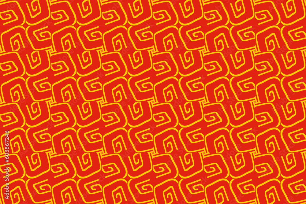 Seamless traditional pattern in red and gold color. Seamless traditional pattern in red and gold color.